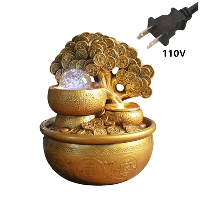 Gold Money Tree Water Fountain