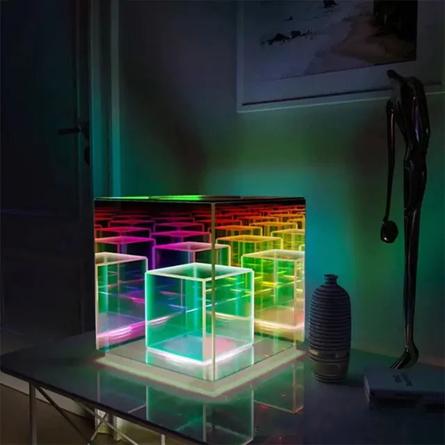 3D Pyramid Bedroom Decoration RGB Atmosphere Night Light