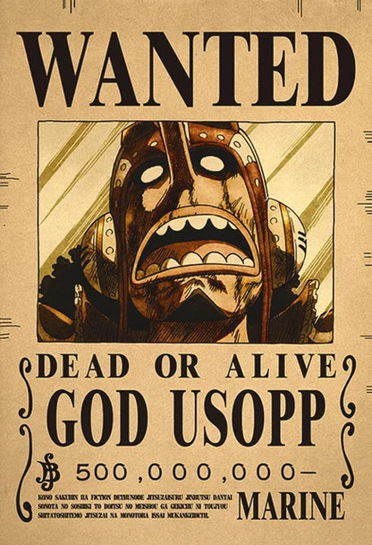 Anime Luffy Gear 5 One Pieces Bounty Wanted Posters