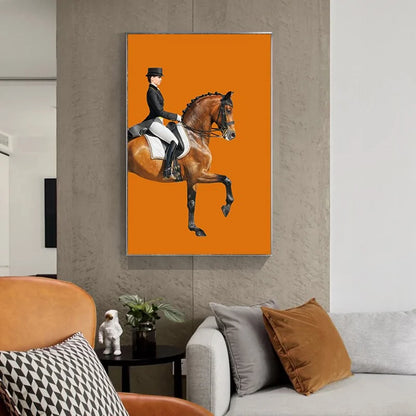 Abstract Horse Painting Knight Canvas Art
