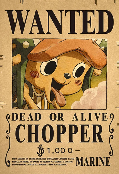 Anime Luffy Gear 5 One Pieces Bounty Wanted Posters