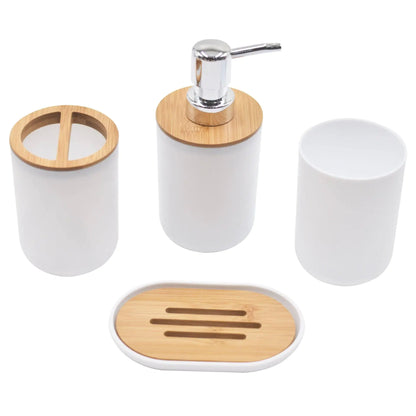Light Luxury Bamboo Wood Bathroom Set