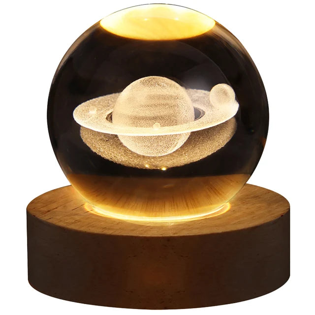 USB LED Night Light Galaxy Crystal Ball Table Lamp