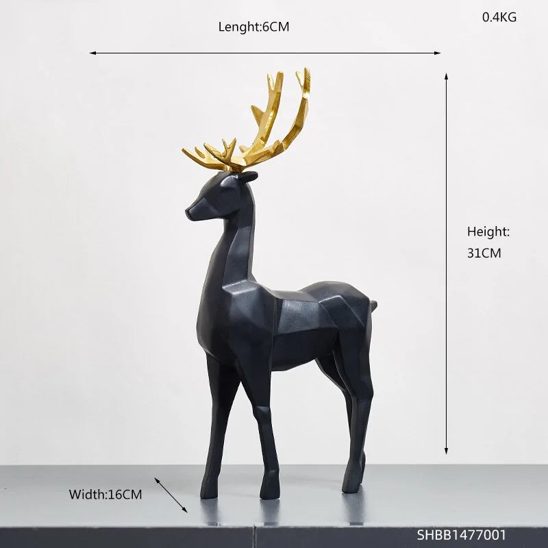 Resin Deer Statue Sculpture Ornament